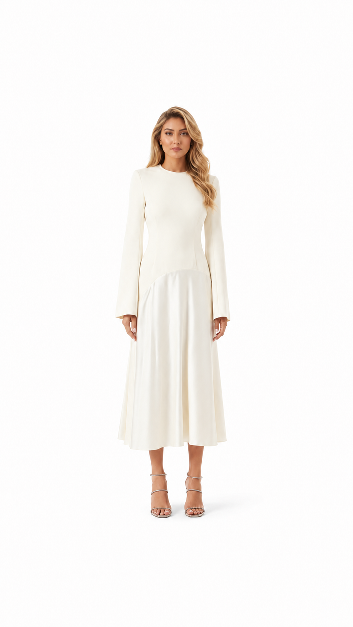 Blush Pink Flared Sleeve Midi Dress – ROSÉVA