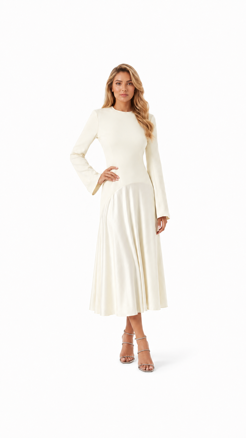 Blush Pink Flared Sleeve Midi Dress – ROSÉVA