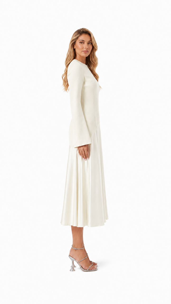 Blush Pink Flared Sleeve Midi Dress – ROSÉVA
