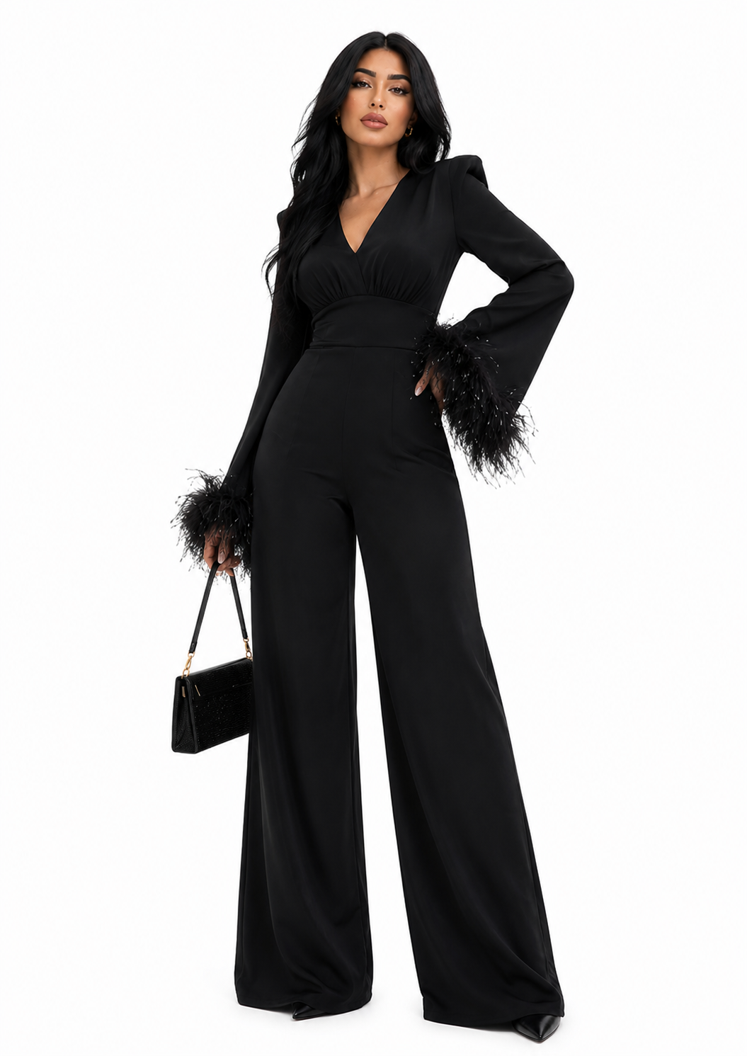 Feather Cuff Tailored Jumpsuit – VALERIE
