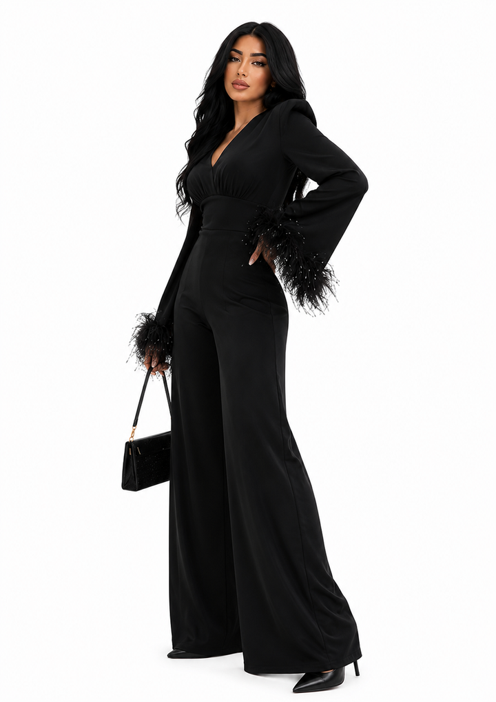 Feather Cuff Tailored Jumpsuit – VALERIE