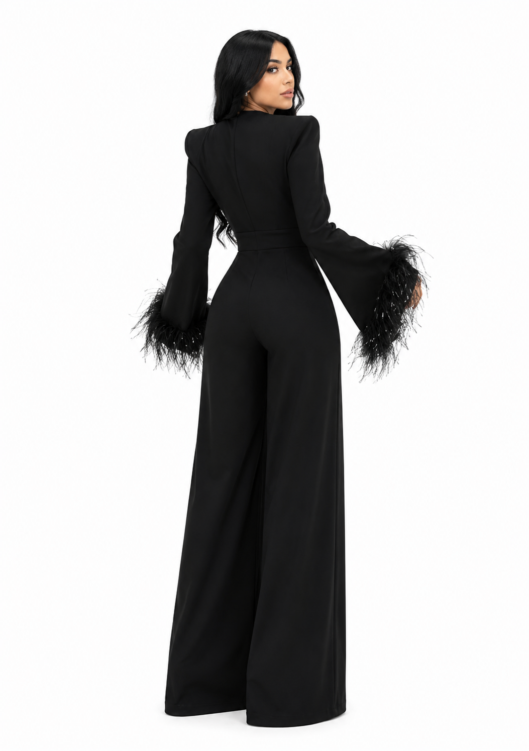 Feather Cuff Tailored Jumpsuit – VALERIE