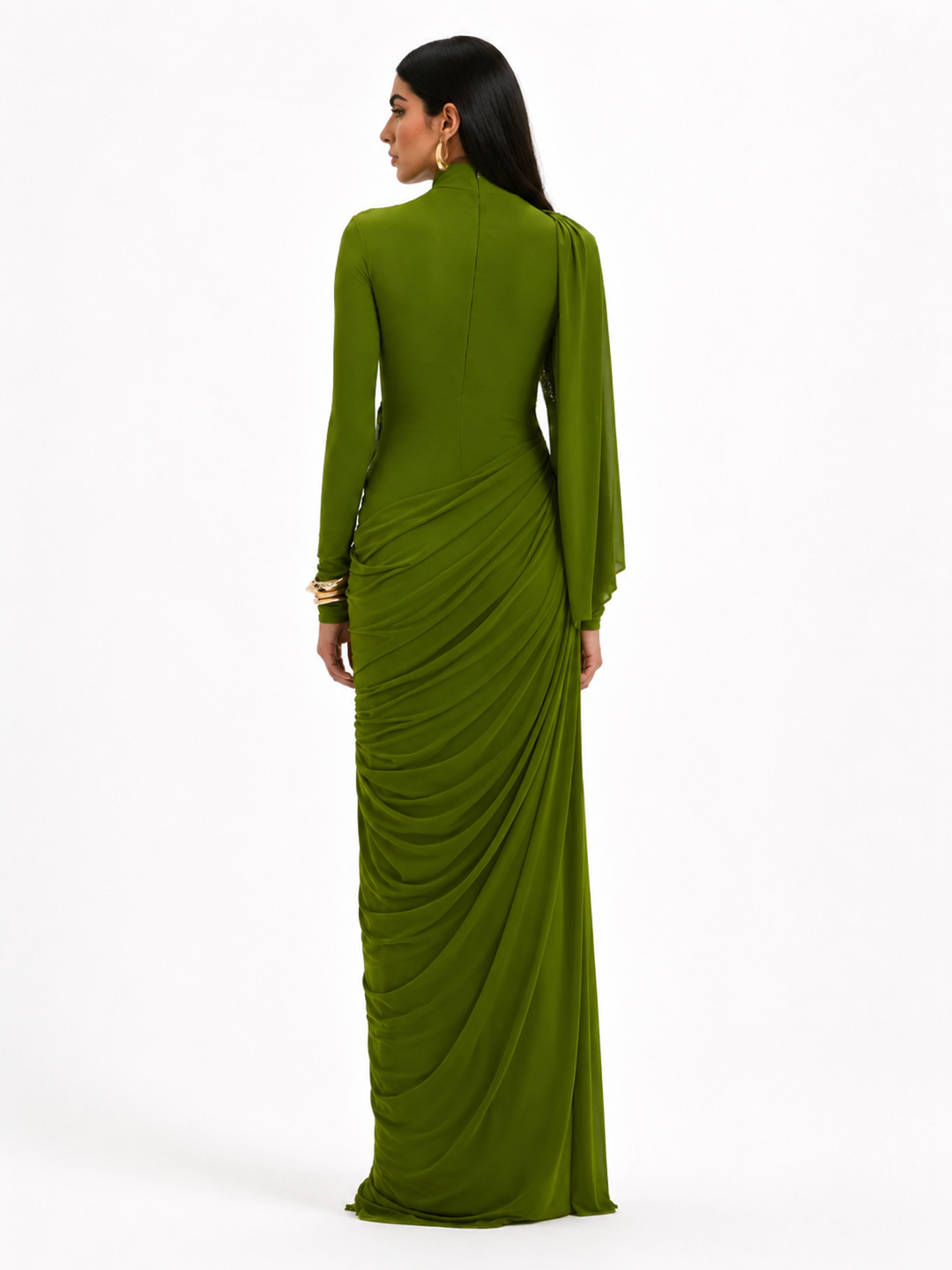 Draped High-Neck Maxi Dress – ADRIANA