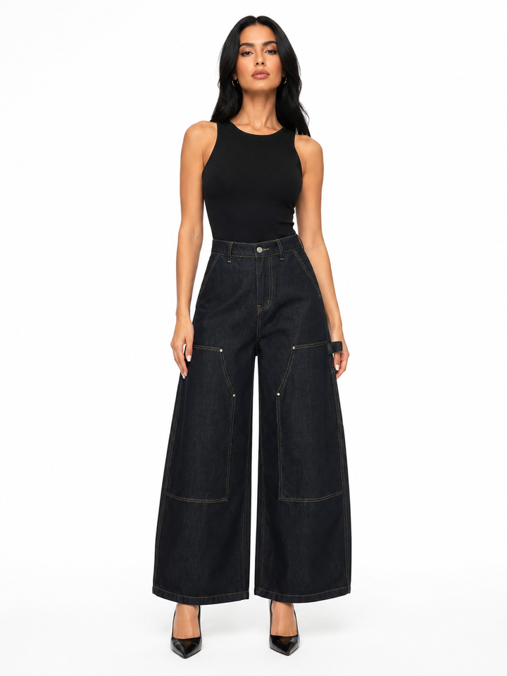 Utility Wide Leg Denim Pants - Ryder