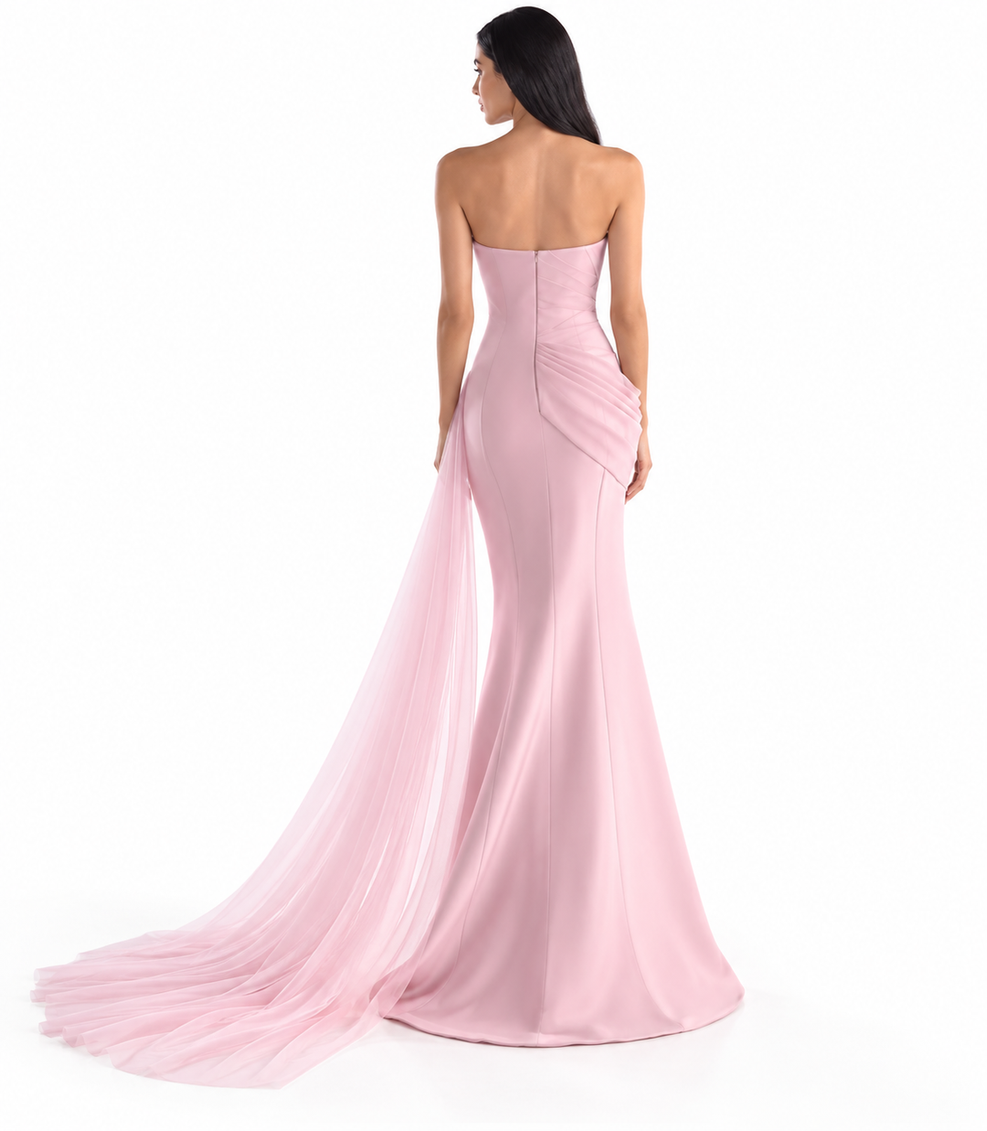 Draped Corset Gown - Pearl