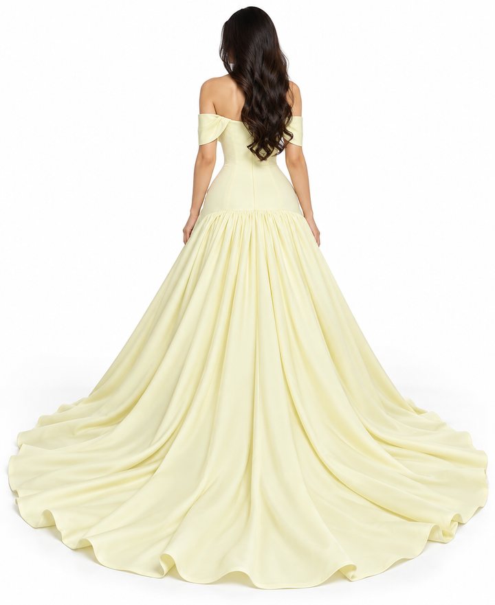 Floral Corset Gown - Buttercream