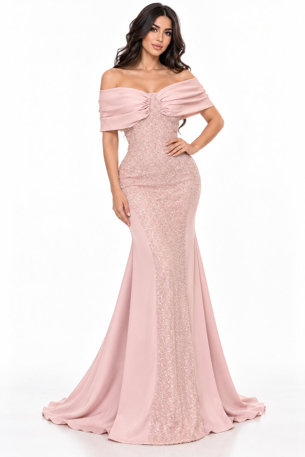 Shimmer Draped Gown - Nova