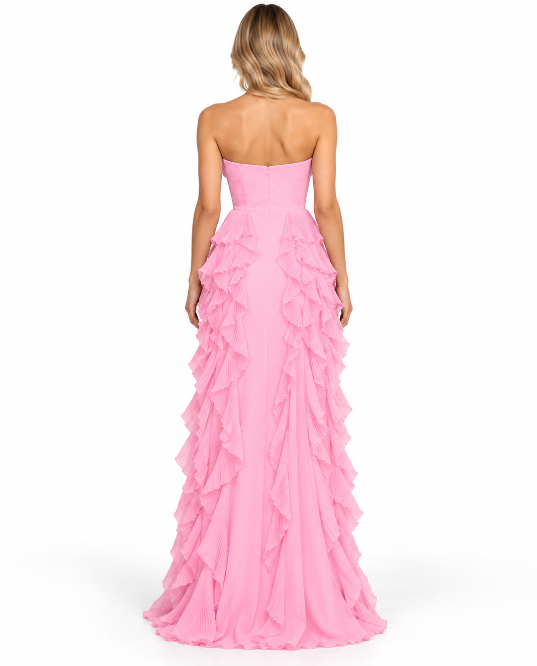Ruffle Corset Gown - Rose