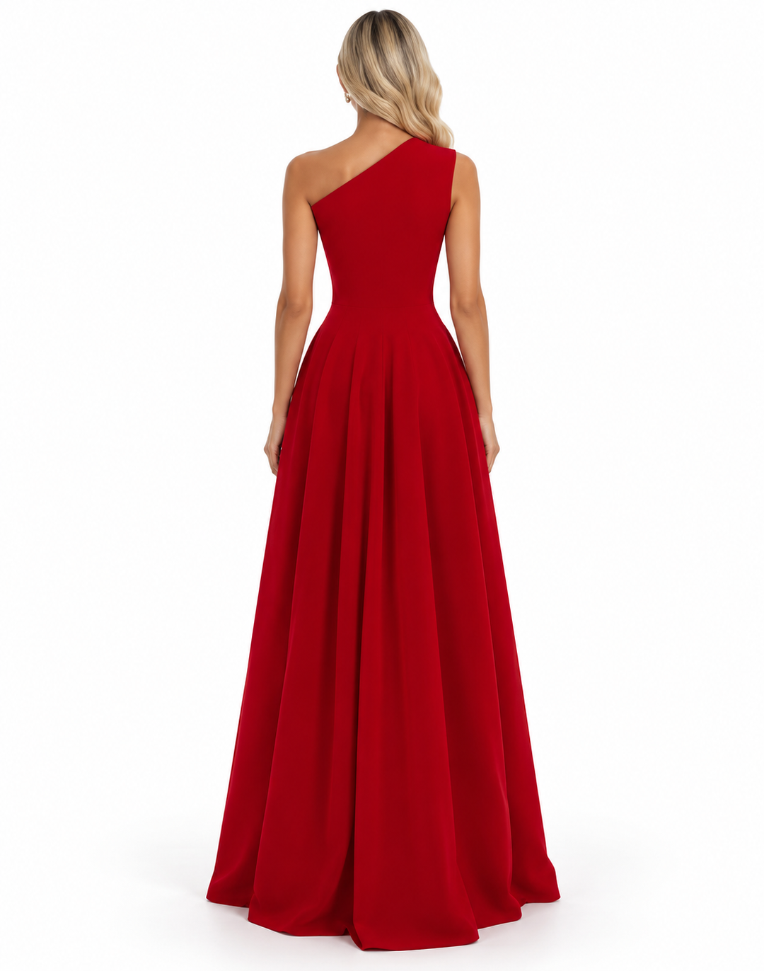 Asymmetric A-Line Gown - Ruby