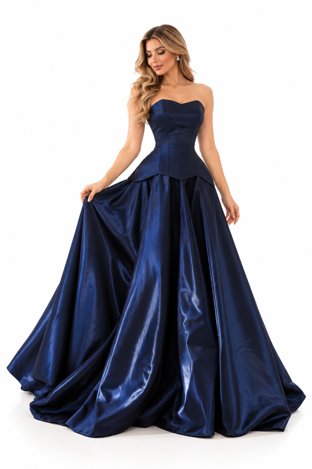 Corset Satin Gown - Midnight