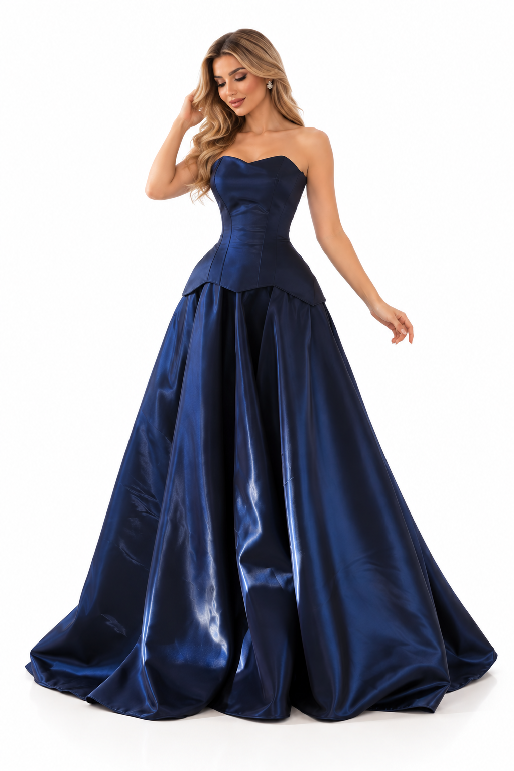 Corset Satin Gown - Midnight