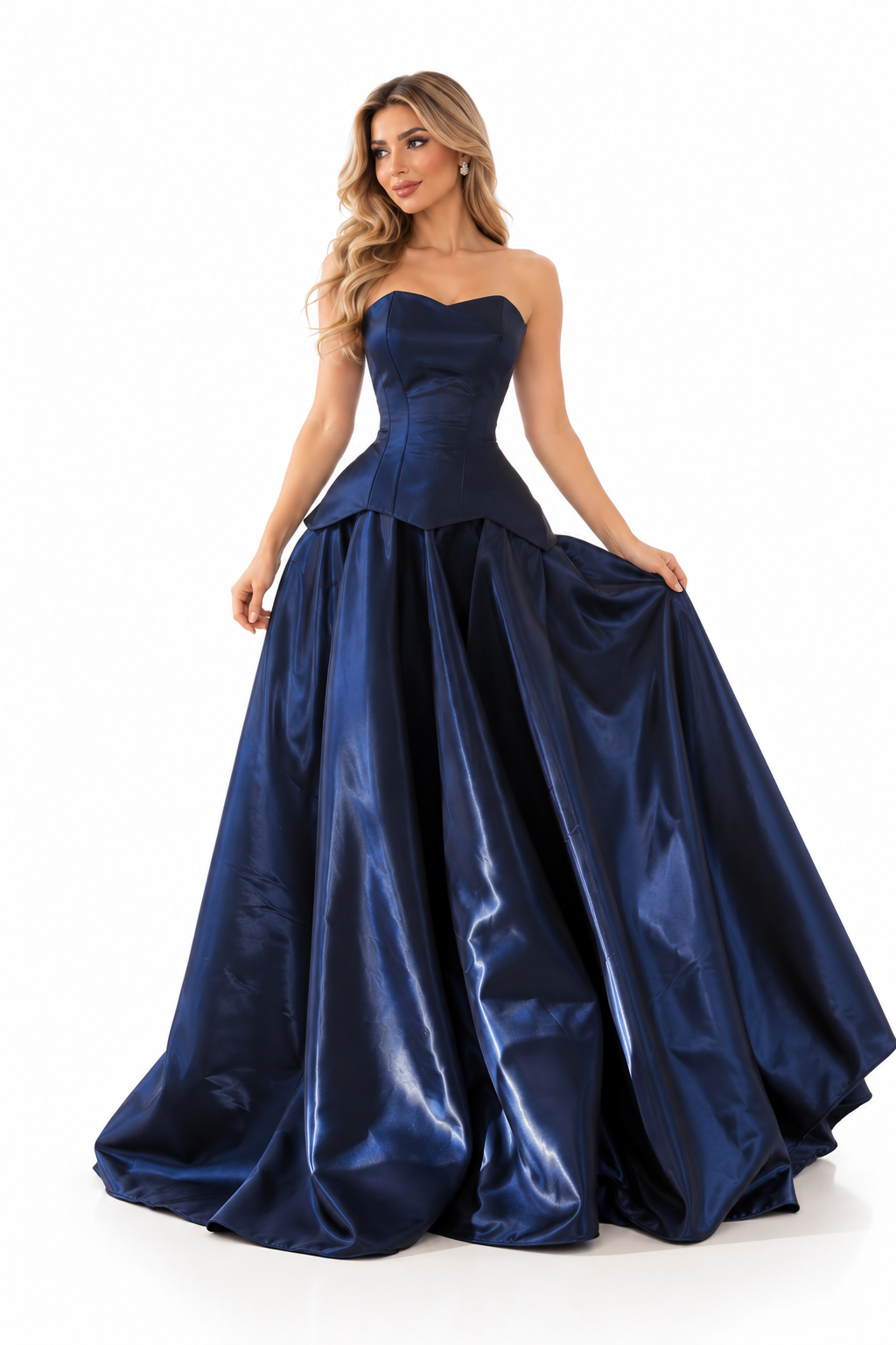 Corset Satin Gown - Midnight