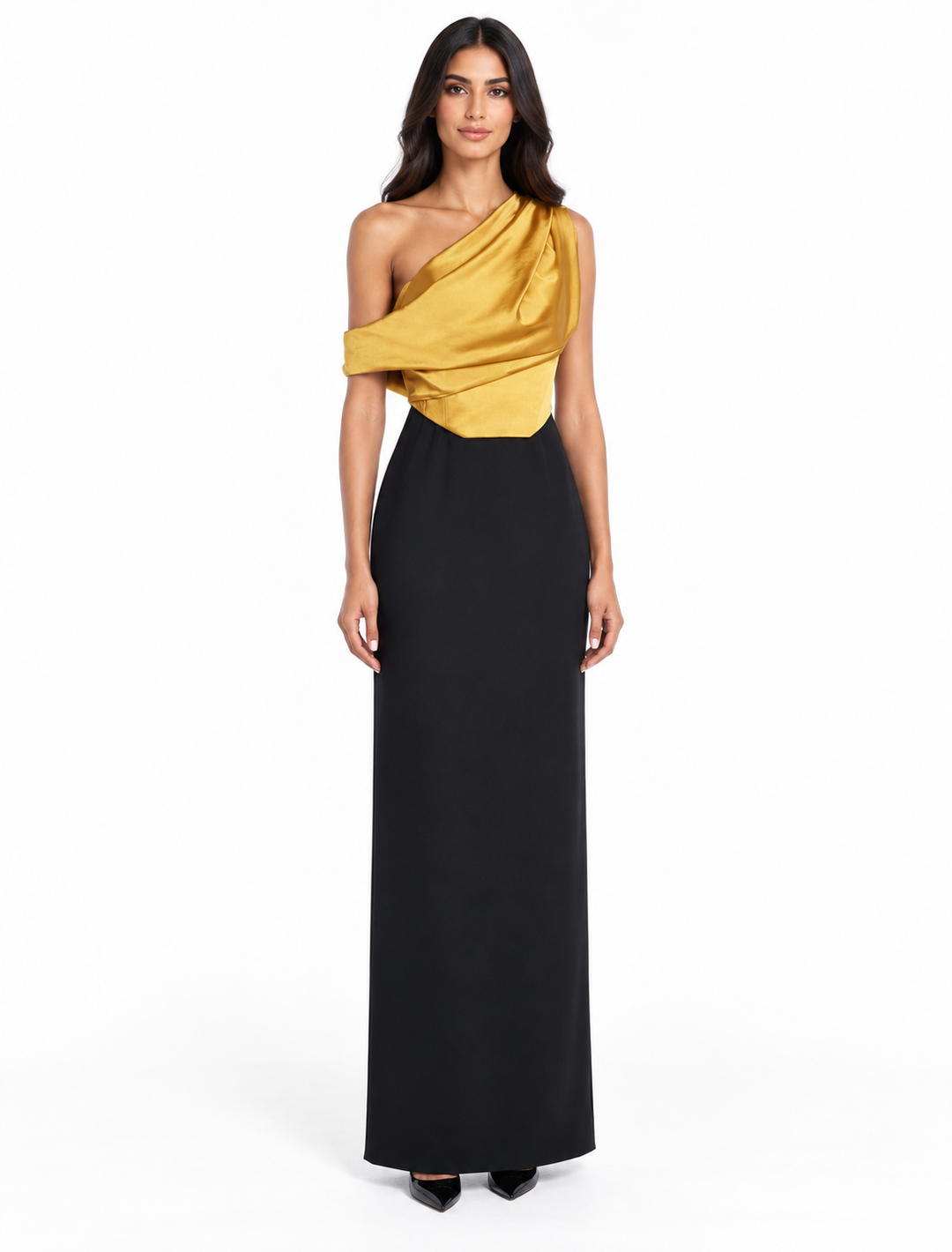 One-Shoulder Draped Maxi Dress - Solene