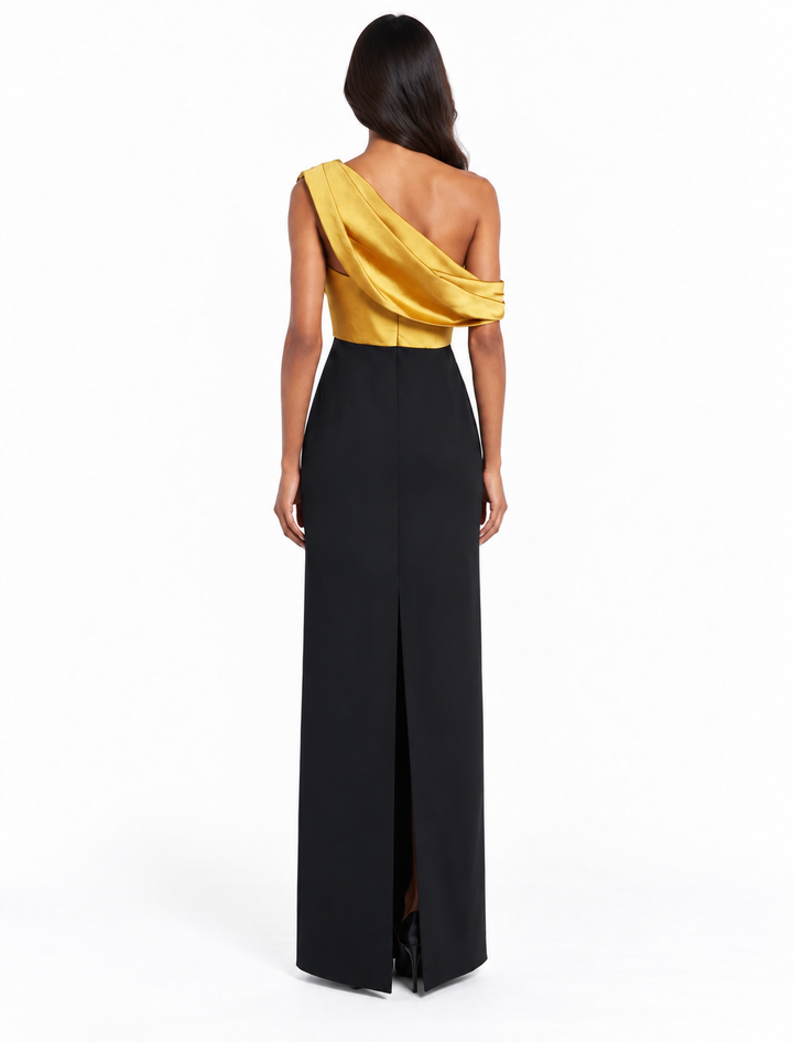 One-Shoulder Draped Maxi Dress - Solene