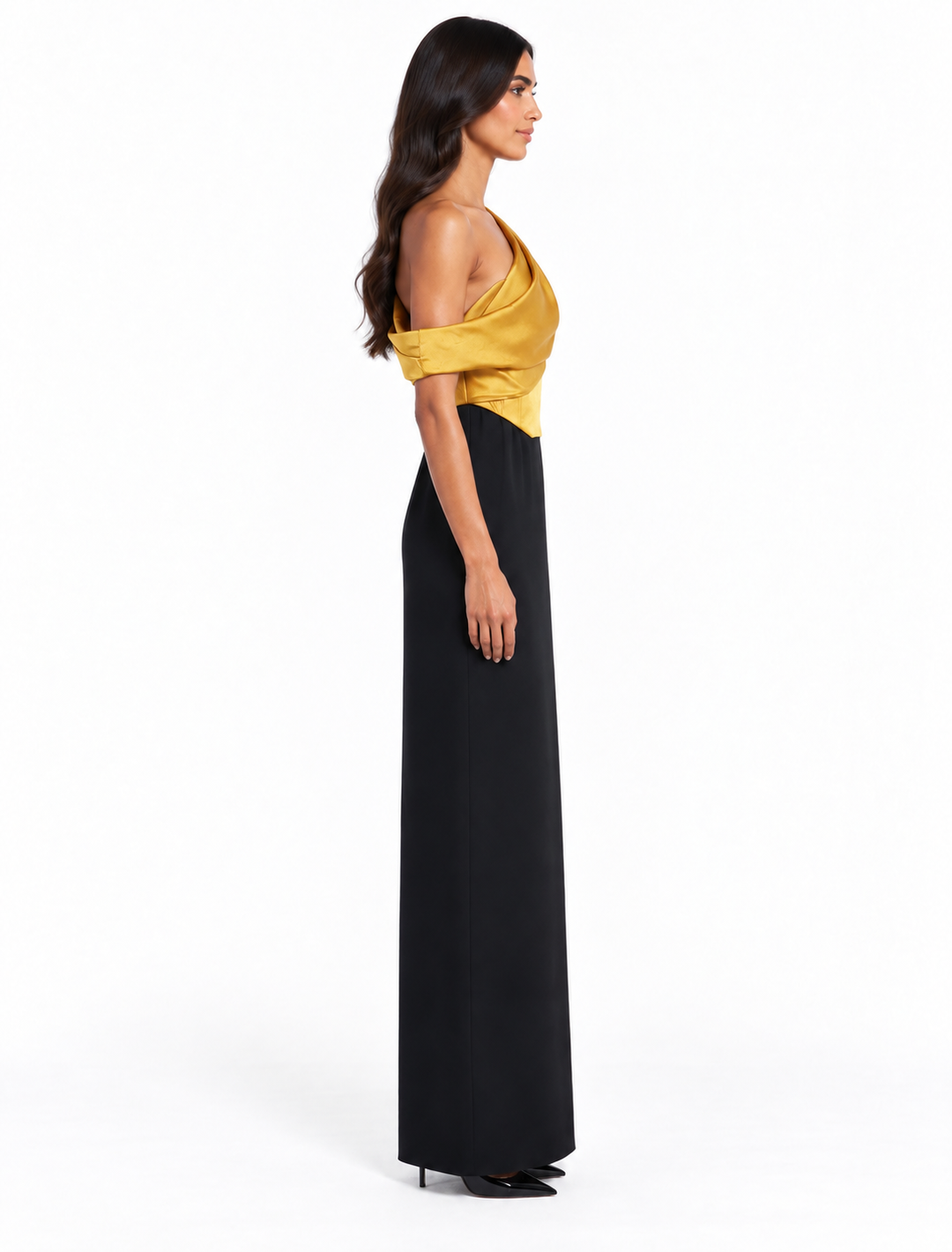 One-Shoulder Draped Maxi Dress - Solene