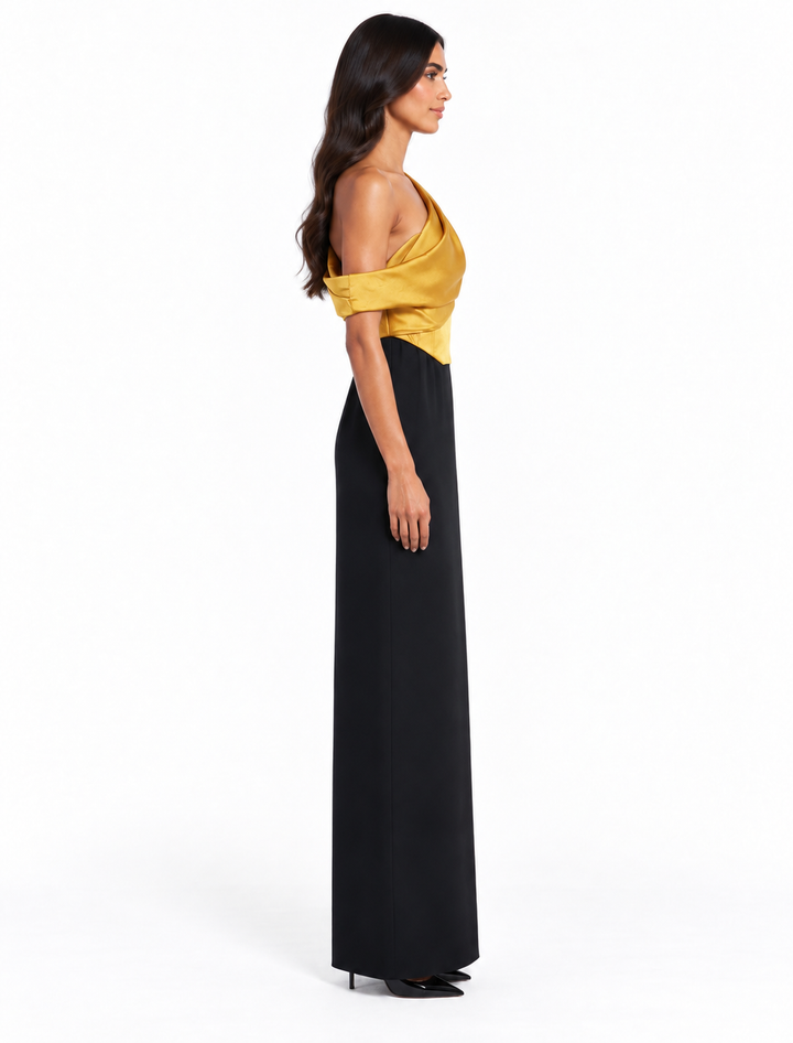 One-Shoulder Draped Maxi Dress - Solene