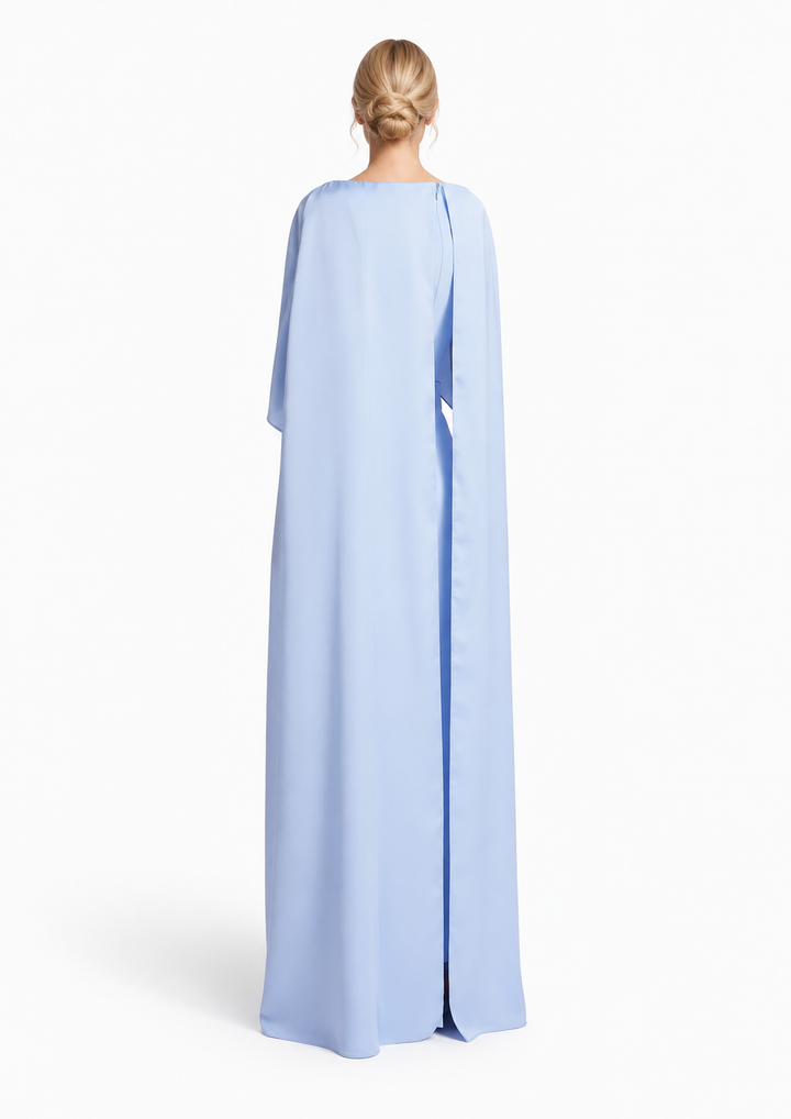 Cape Sleeve Belted Maxi Dress - Elara