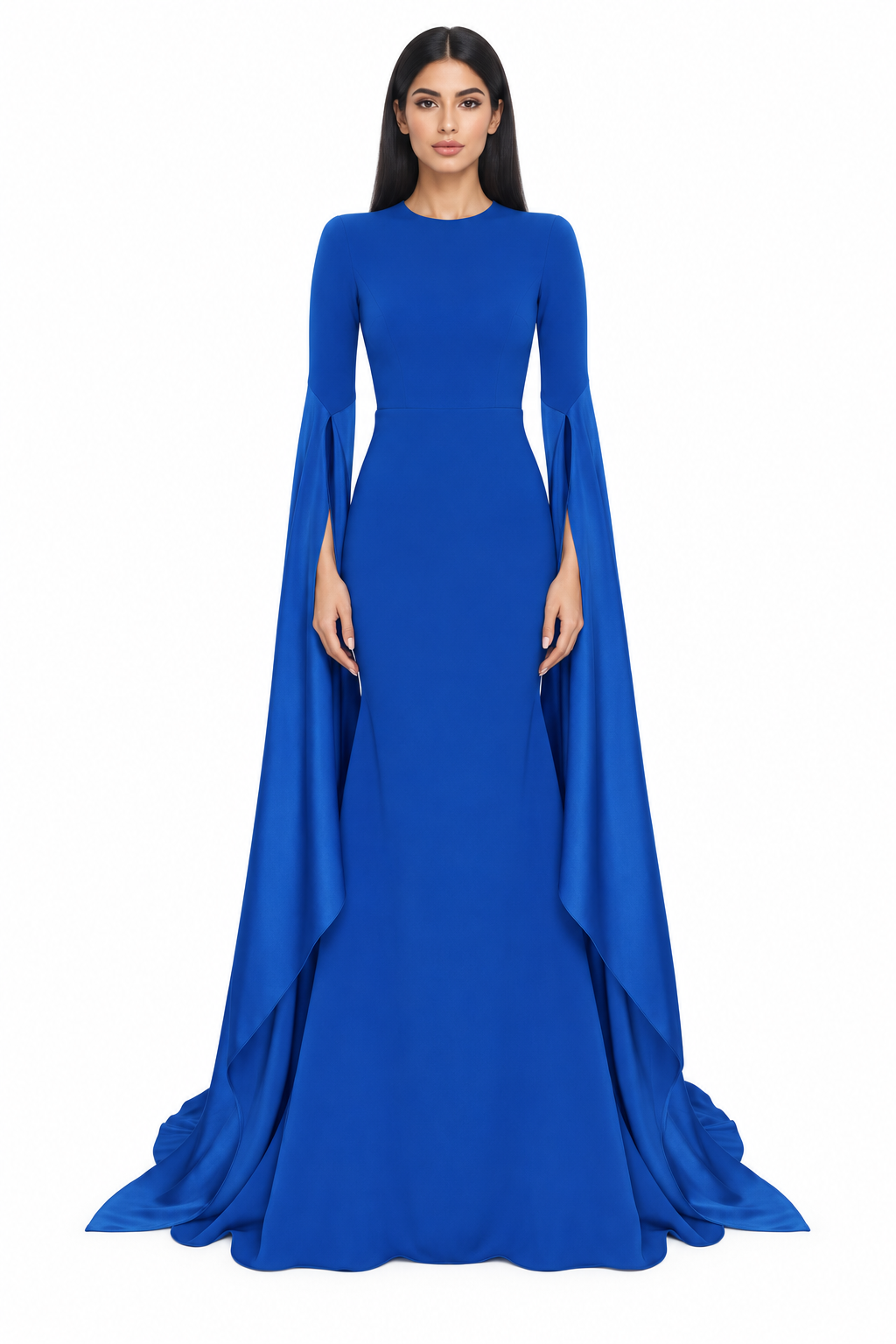 Cape Sleeve Mermaid Maxi Dress - Celestia