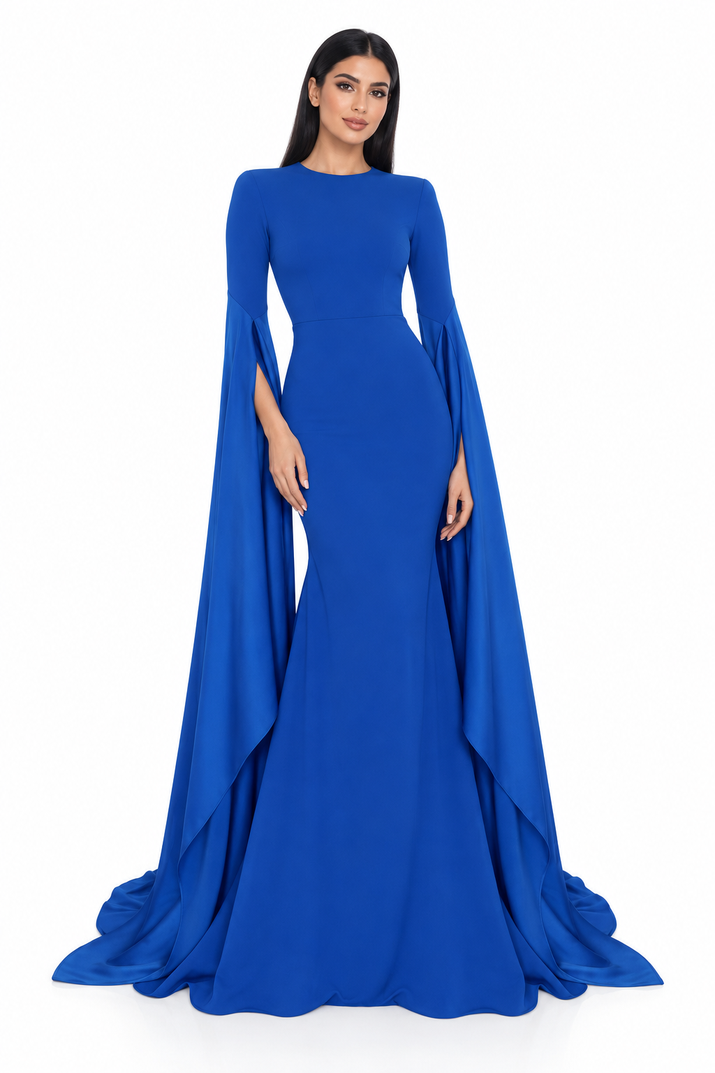 Cape Sleeve Mermaid Maxi Dress - Celestia
