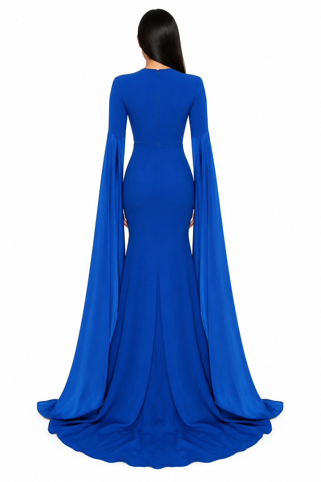 Cape Sleeve Mermaid Maxi Dress - Celestia