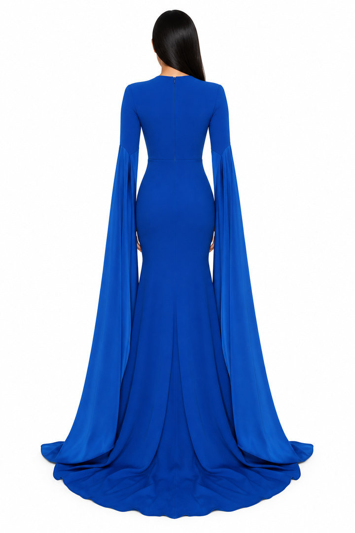 Cape Sleeve Mermaid Maxi Dress - Celestia