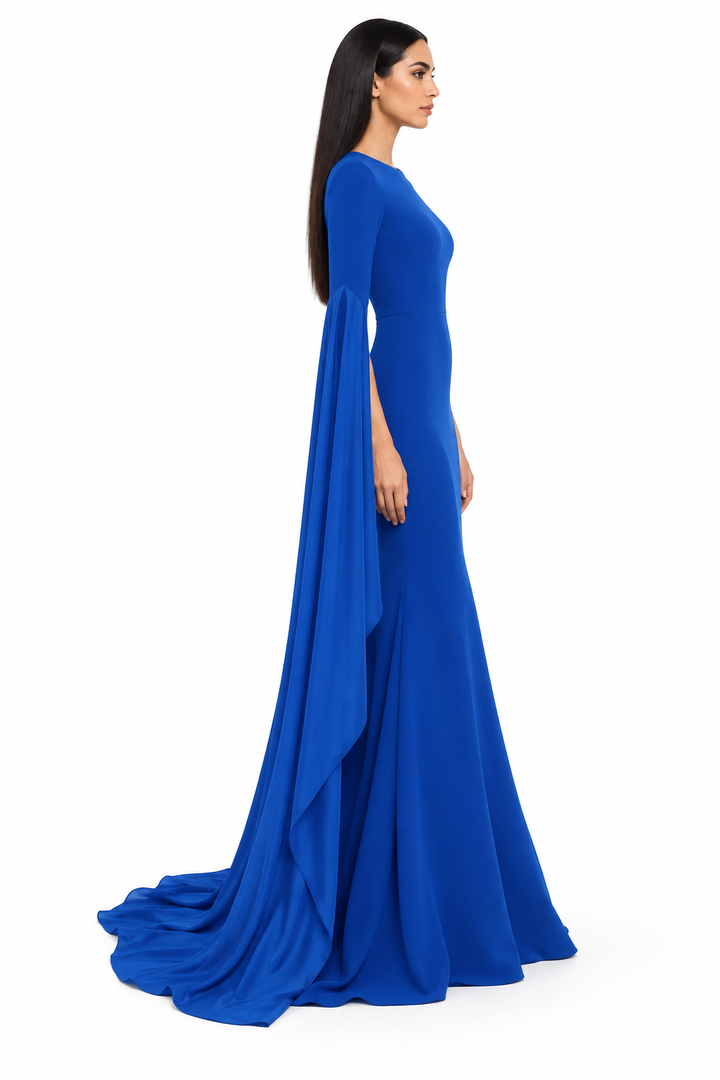 Cape Sleeve Mermaid Maxi Dress - Celestia