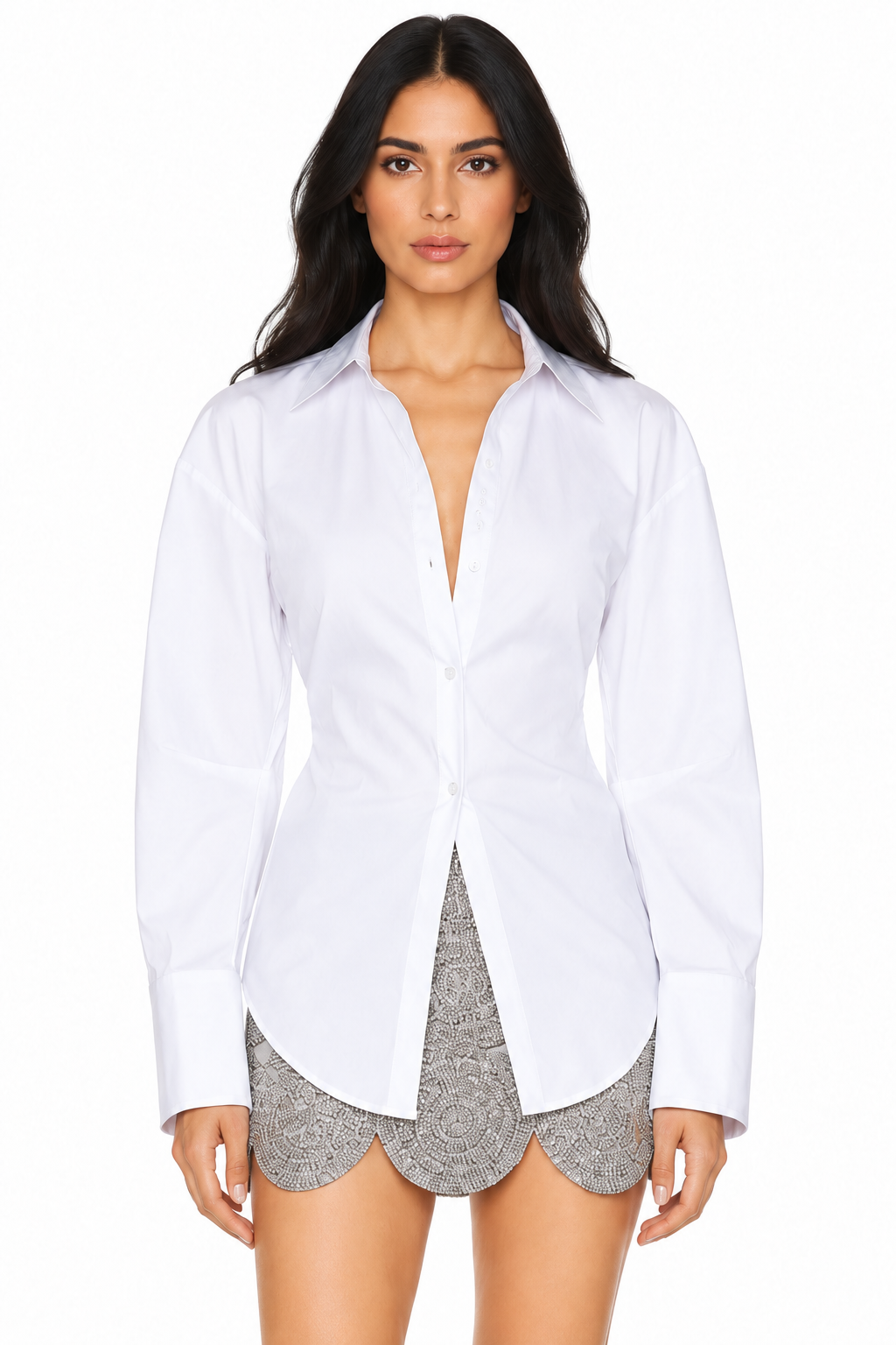 Sculpted Waist Long Sleeve Shirt - Elara