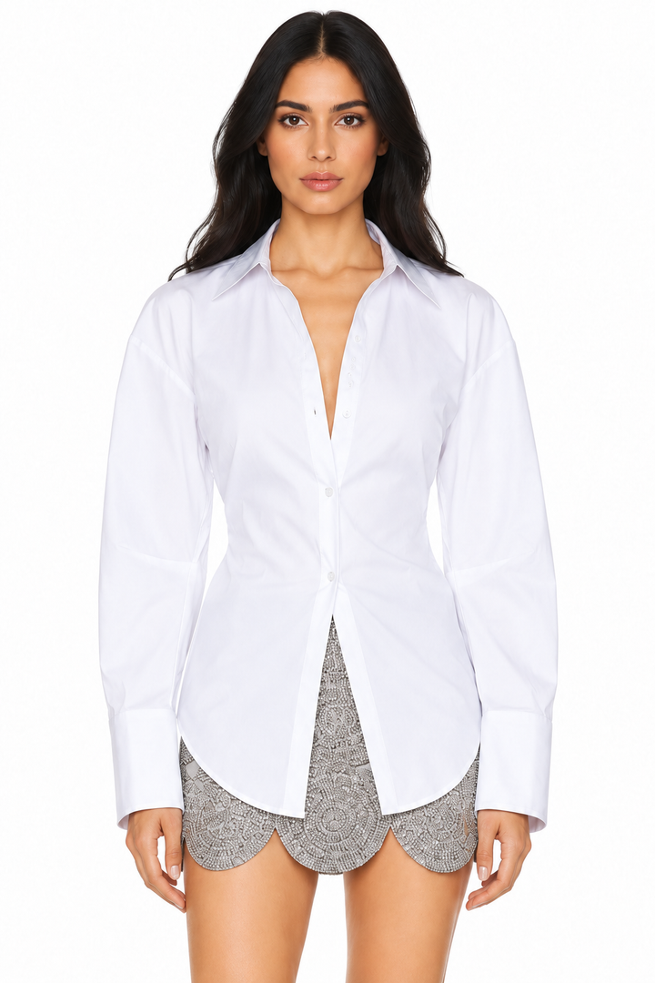 Sculpted Waist Long Sleeve Shirt - Elara