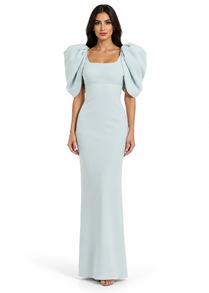 Statement Puff Sleeve Gown - Celeste