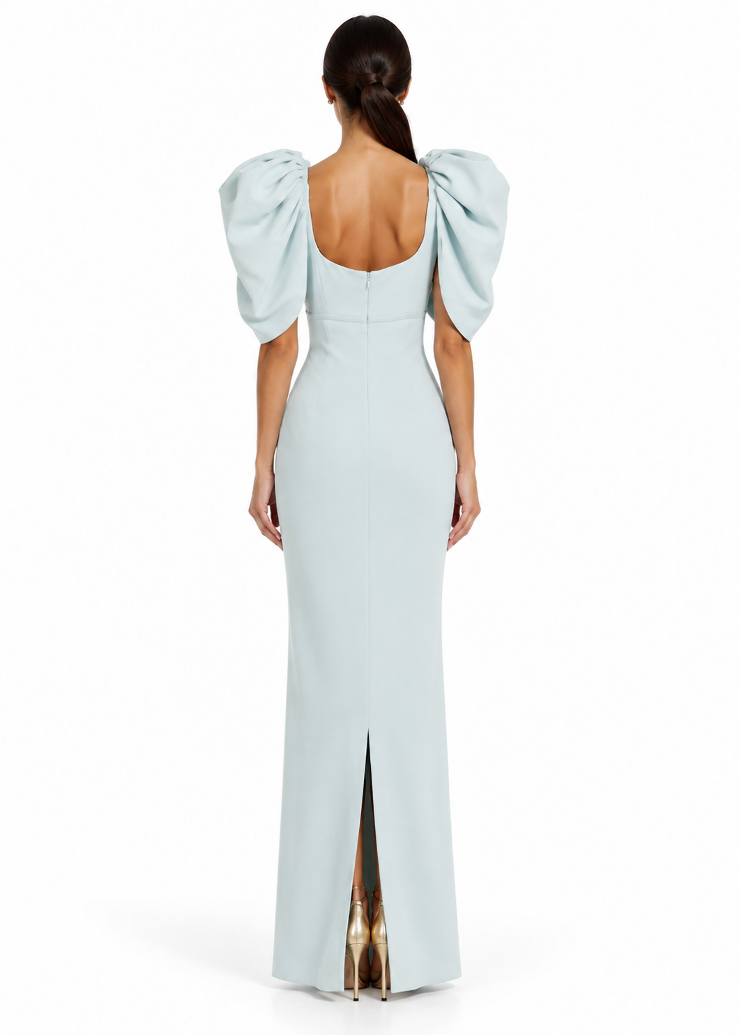 Statement Puff Sleeve Gown - Celeste