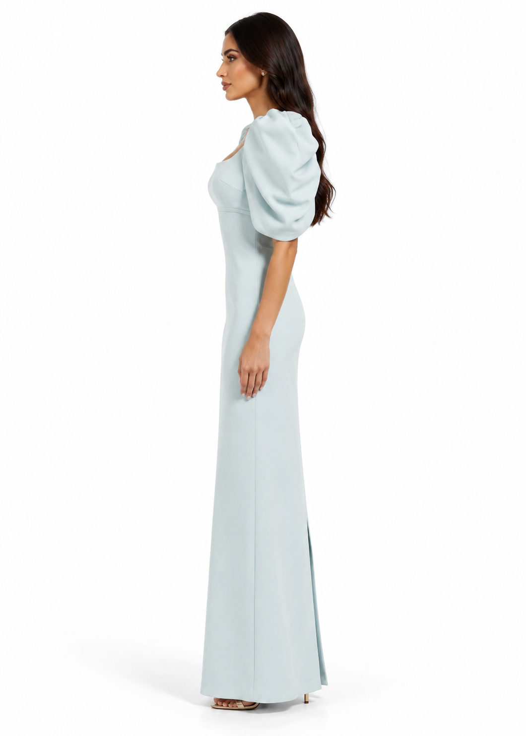 Statement Puff Sleeve Gown - Celeste