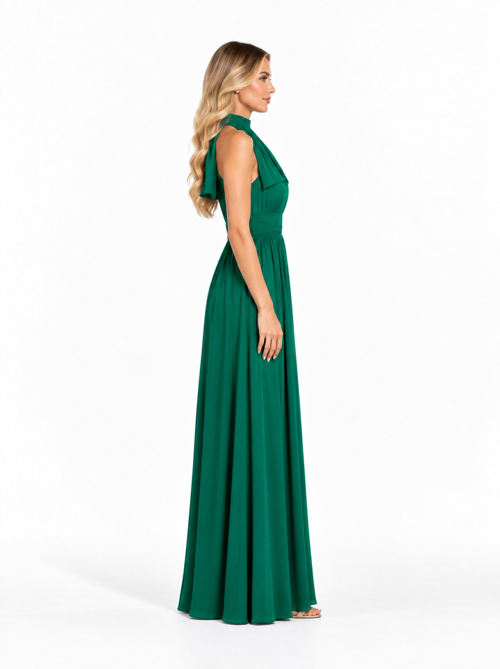 Halter Neck Maxi Gown - Emerald