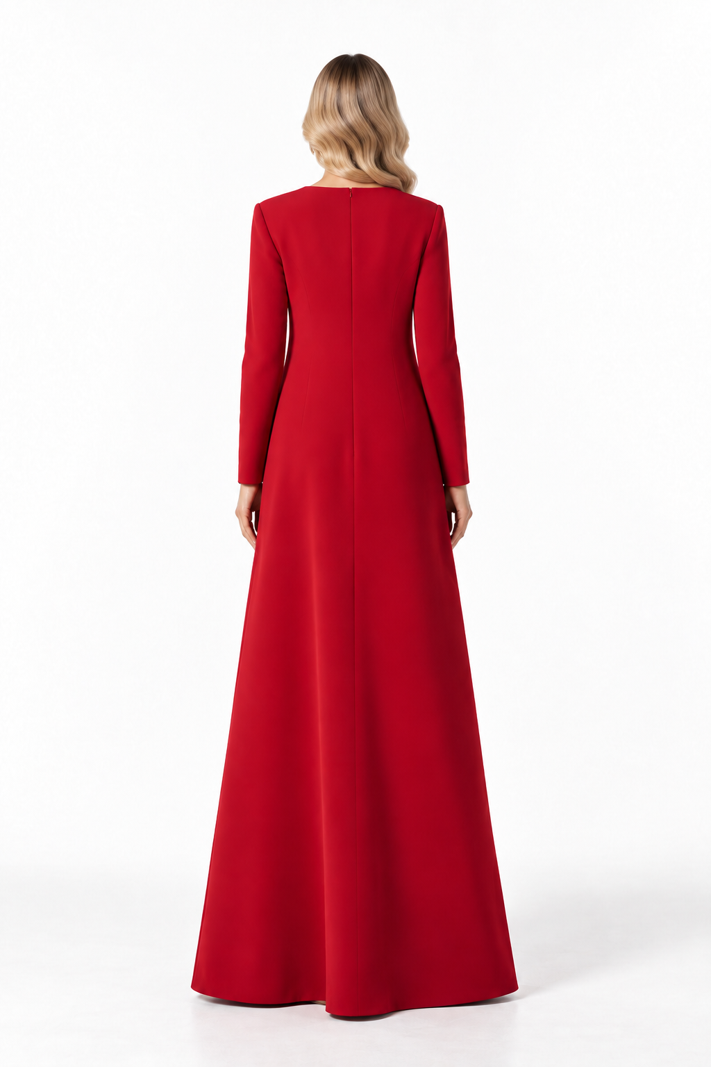 Floral Embellished A-Line Gown - Scarlet