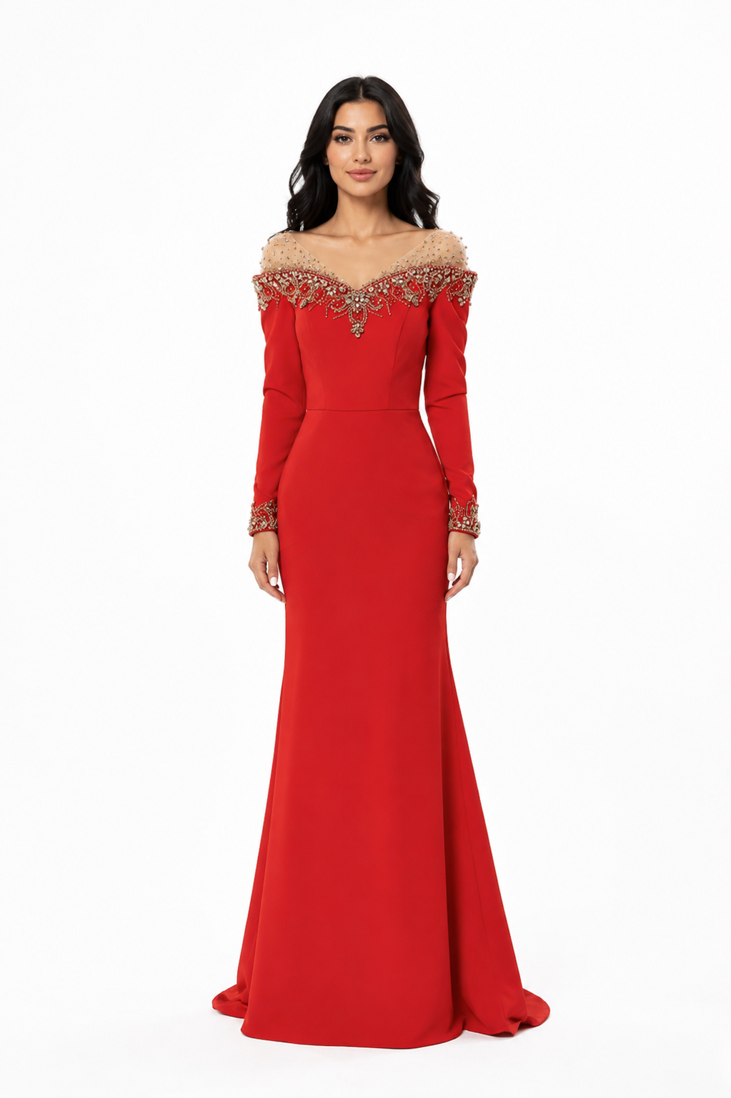 Embellished Off-Shoulder Mermaid Maxi Dress – RUBELLA