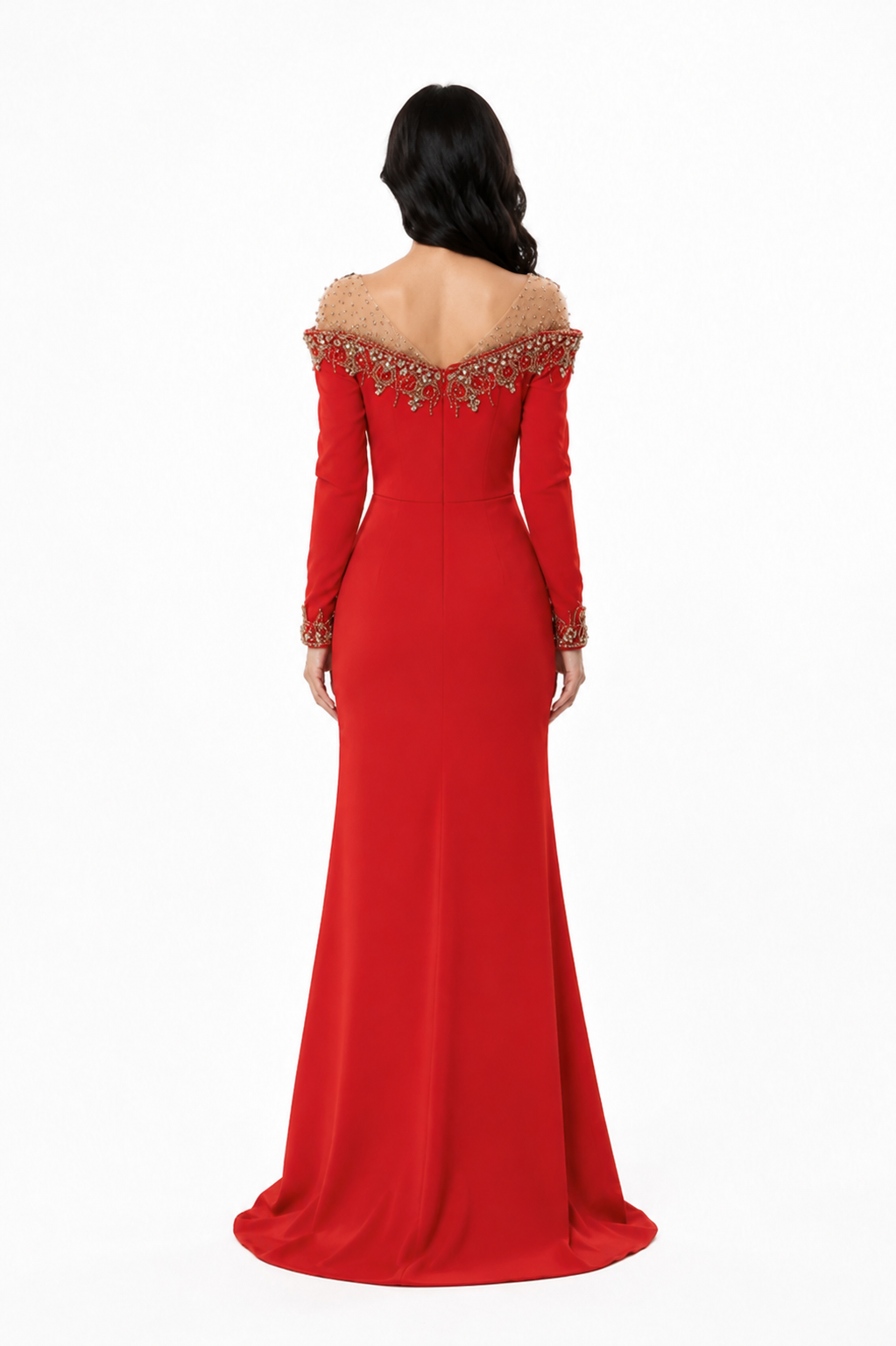 Embellished Off-Shoulder Mermaid Maxi Dress – RUBELLA