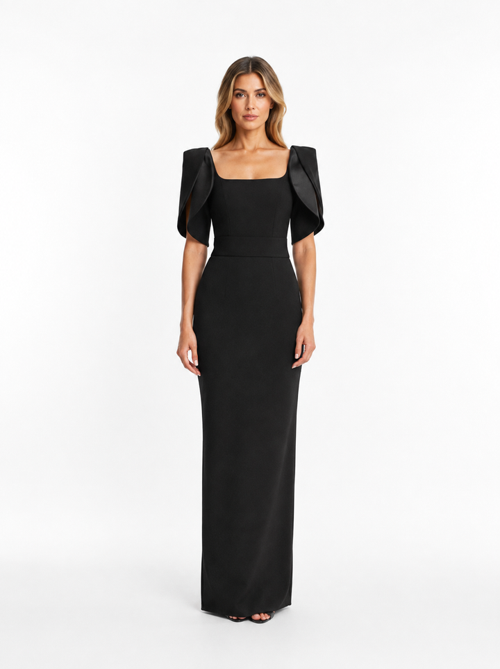 Sculpted Sleeve Column Maxi Dress – NORELLA