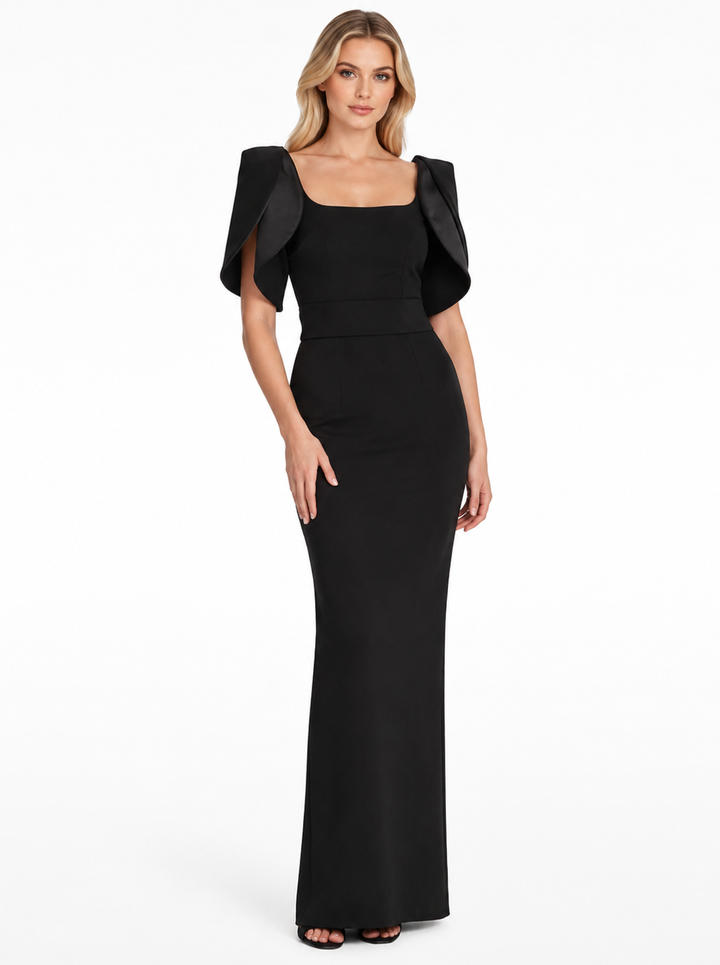 Sculpted Sleeve Column Maxi Dress – NORELLA