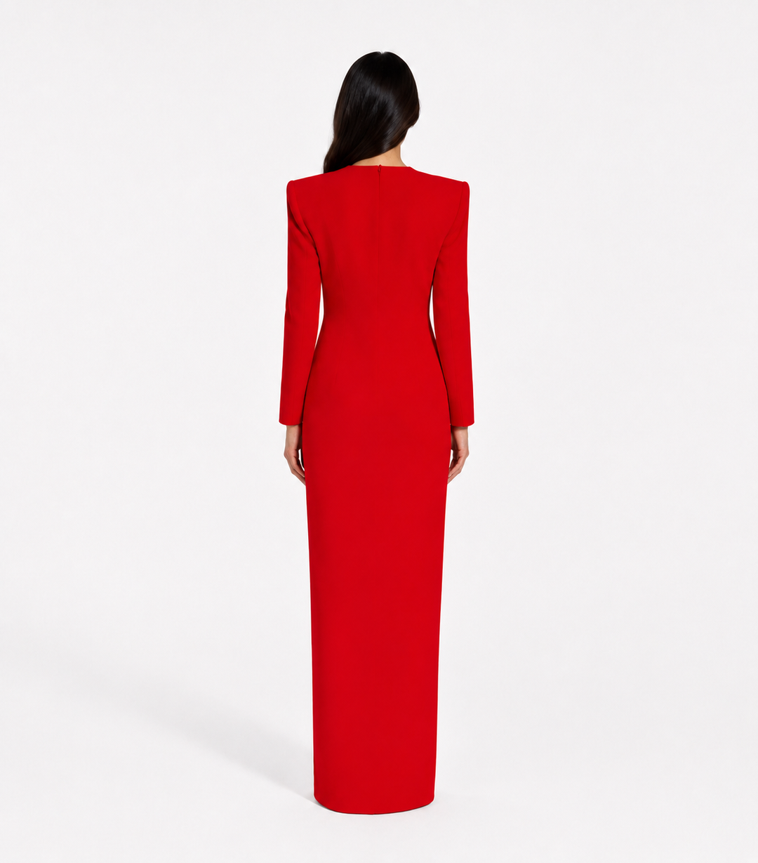 Deep V-Neck Long Sleeve Maxi Dress – SCARLETA