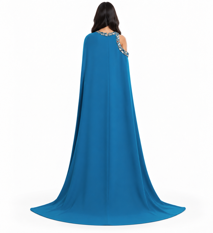 Crystal Cape Gown - Azure