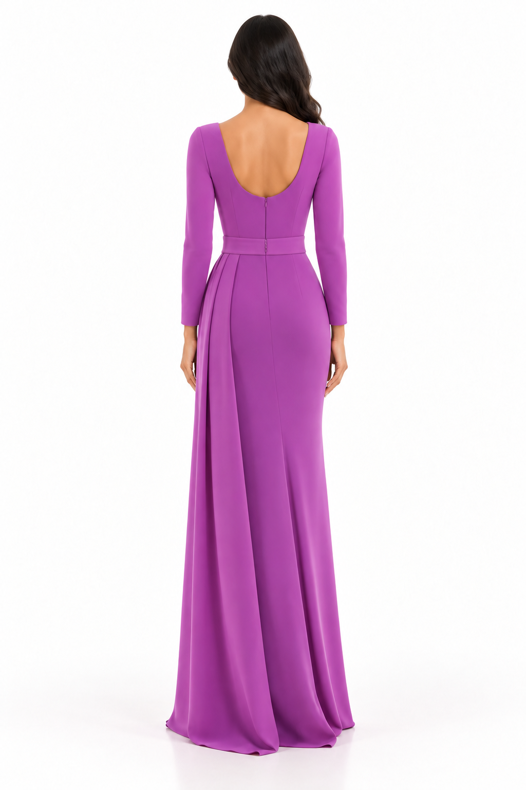 Draped Column Gown - Orchid