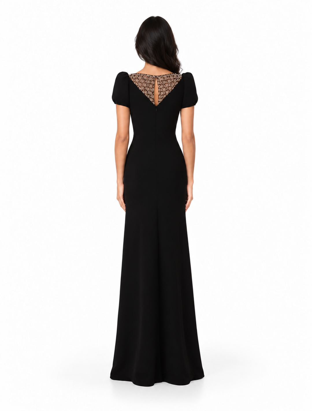 Crystal Illusion Column Gown - Noir