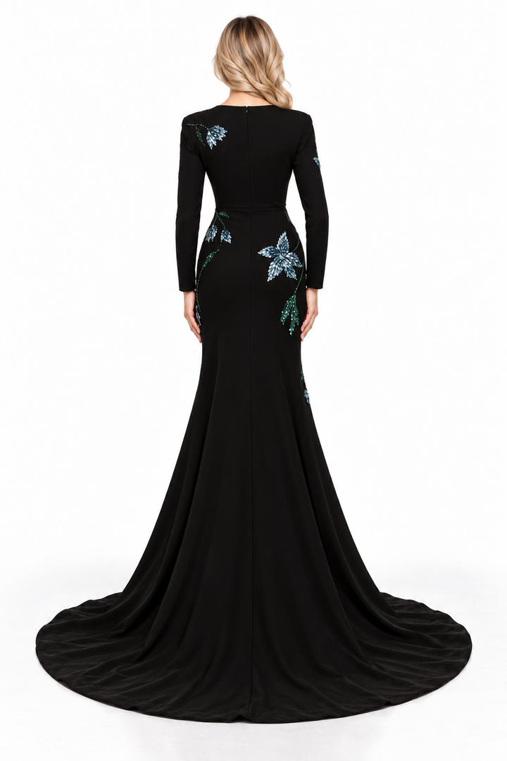 Floral Embellished Gown - Celeste