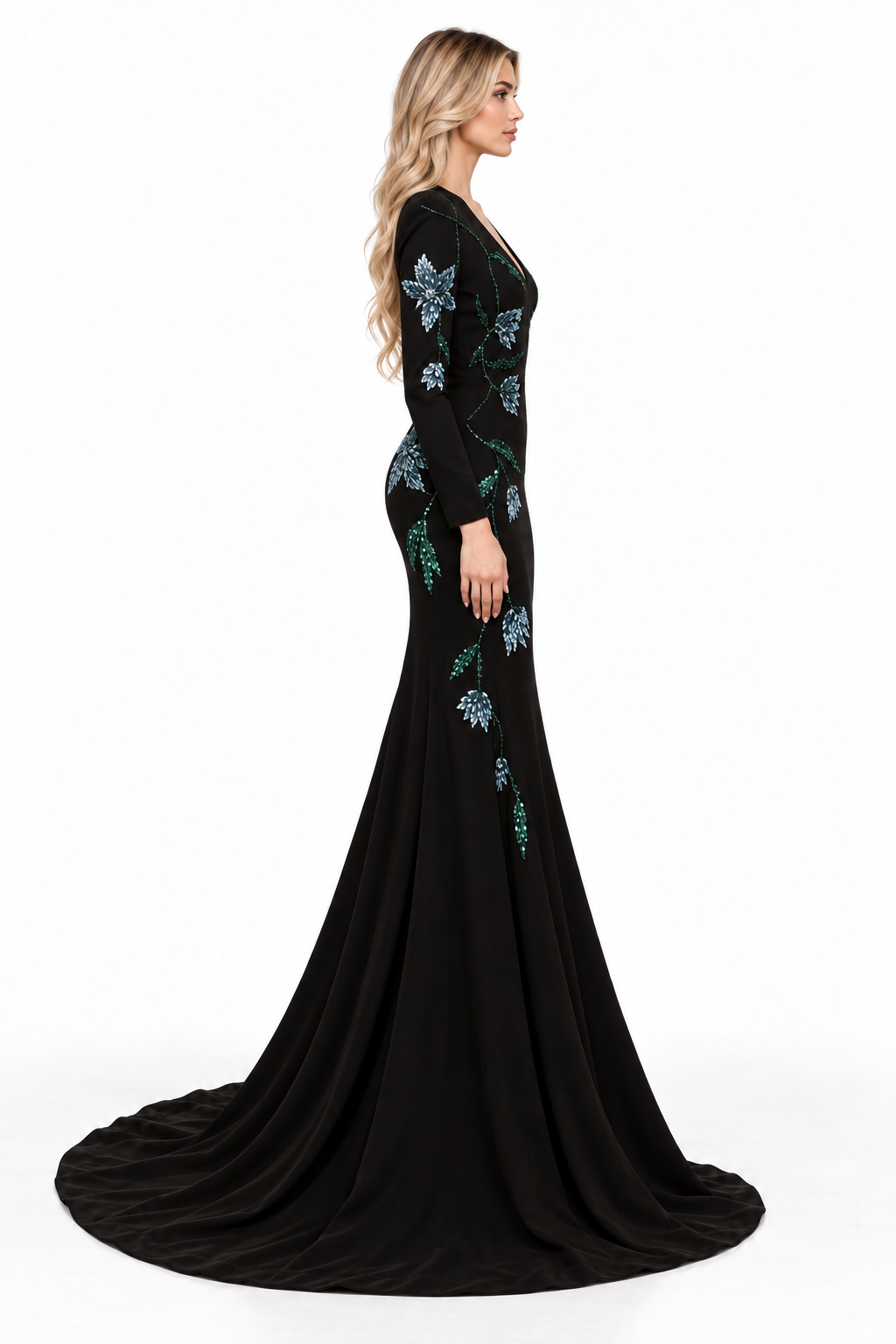 Floral Embellished Gown - Celeste