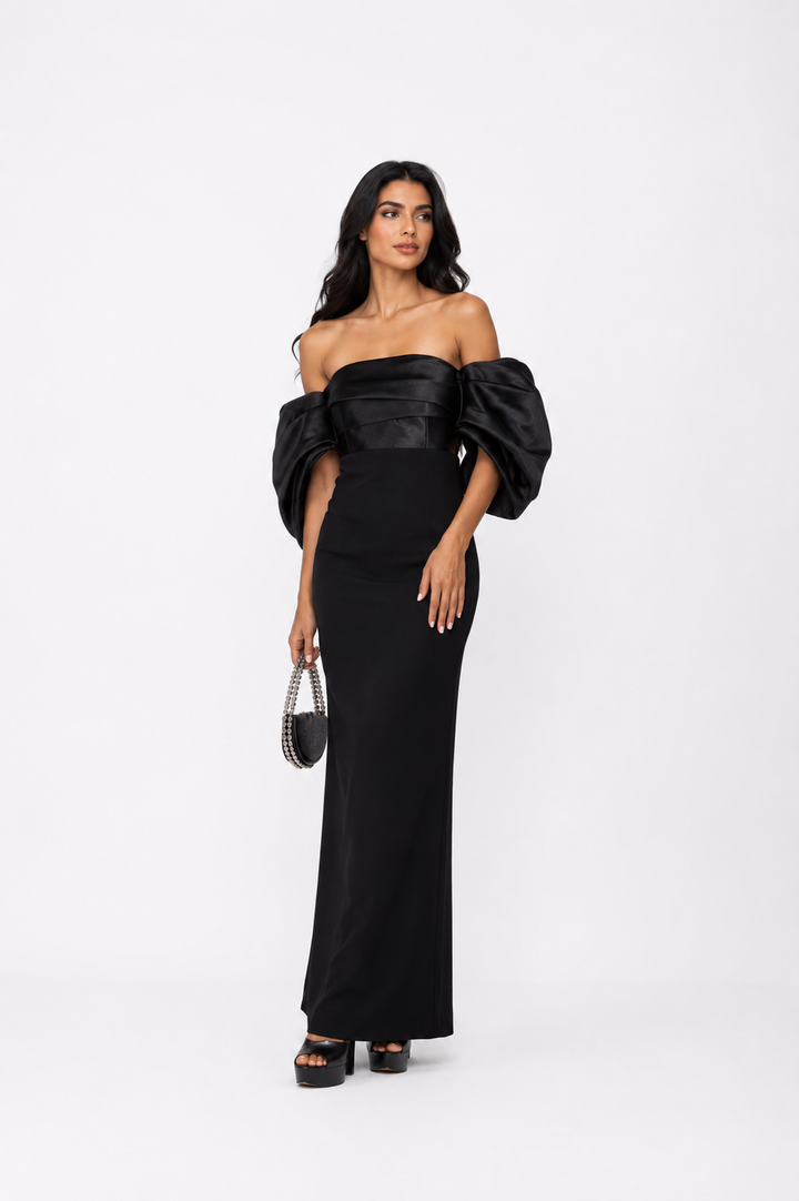 Bow Sleeve Off-Shoulder Maxi Dress – ROSARIA