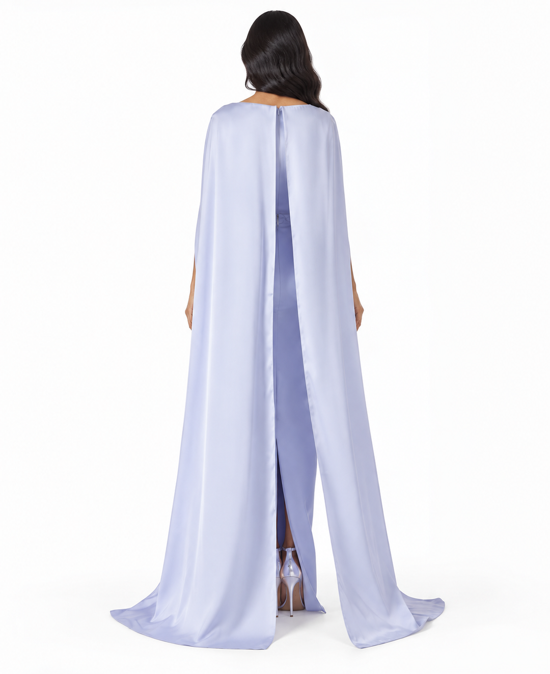 Floral Cape Gown - Lilac