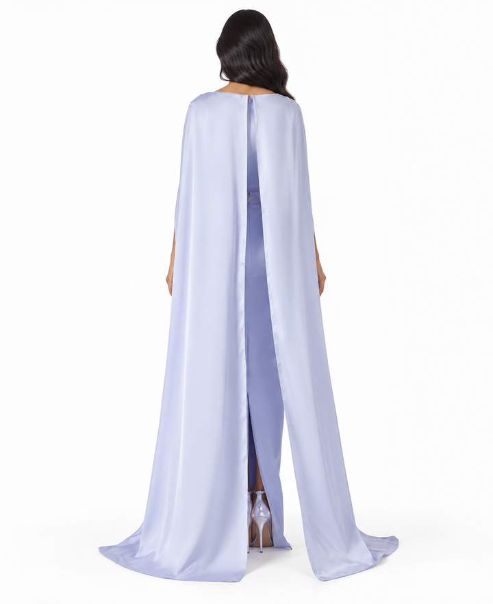 Floral Cape Gown - Lilac