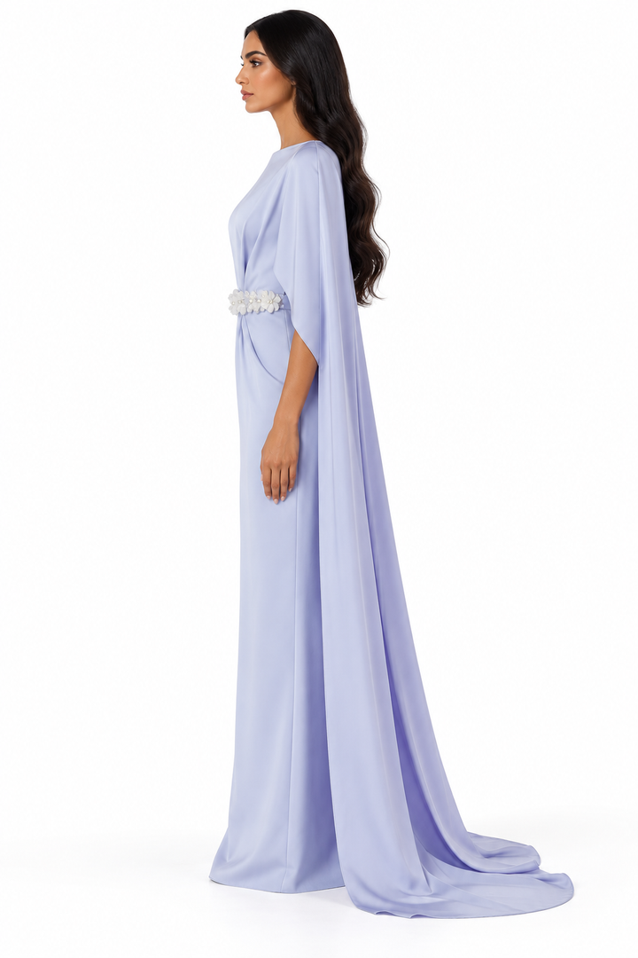 Floral Cape Gown - Lilac