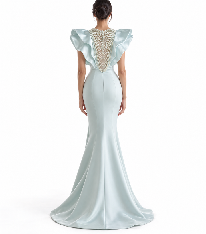 Pearl Ruffle Gown - Celestine