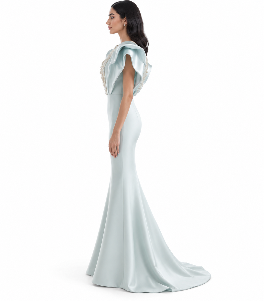 Pearl Ruffle Gown - Celestine