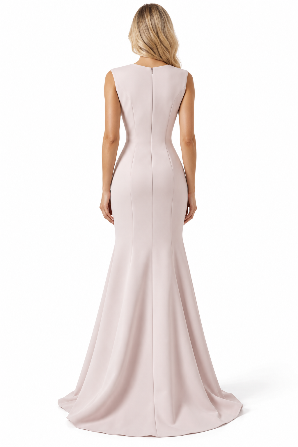 Crystal Appliqué Gown - Blush